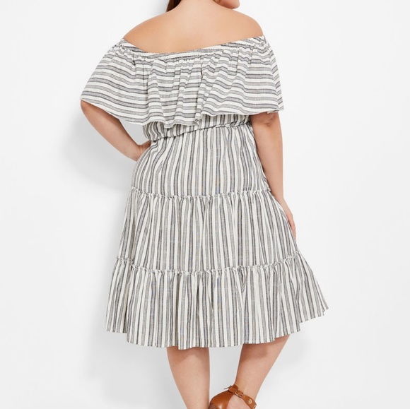 3X (22/24) PLUS SIZE NWT Off The Shoulder Dress - Picture 2 of 3